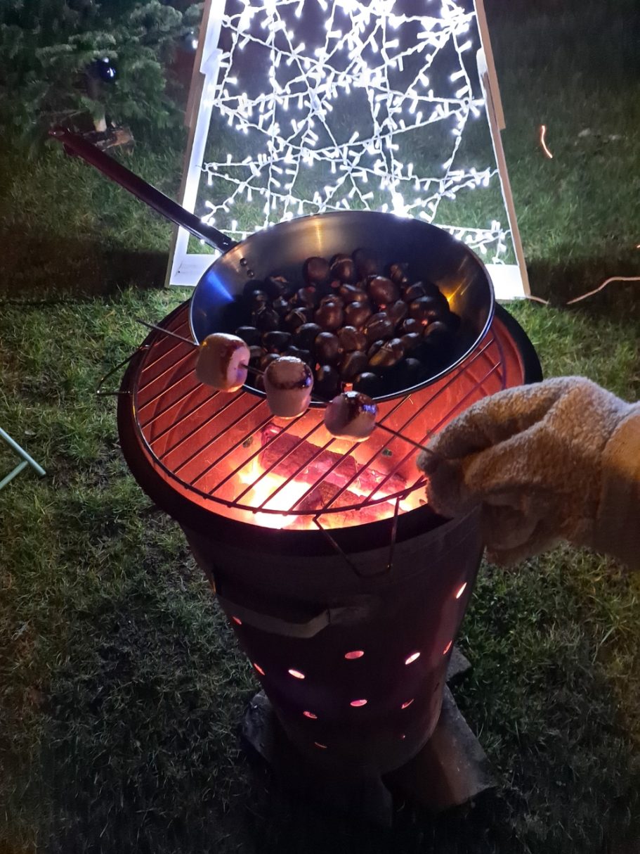 Brasero et marrons grillés